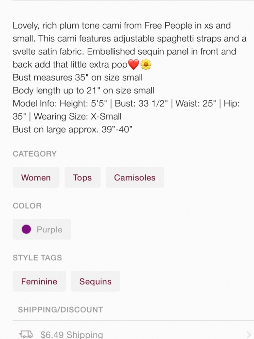 HP💝Free People Turn it On Cami Veviter Bloom in various NWT - Picture 6 of 6